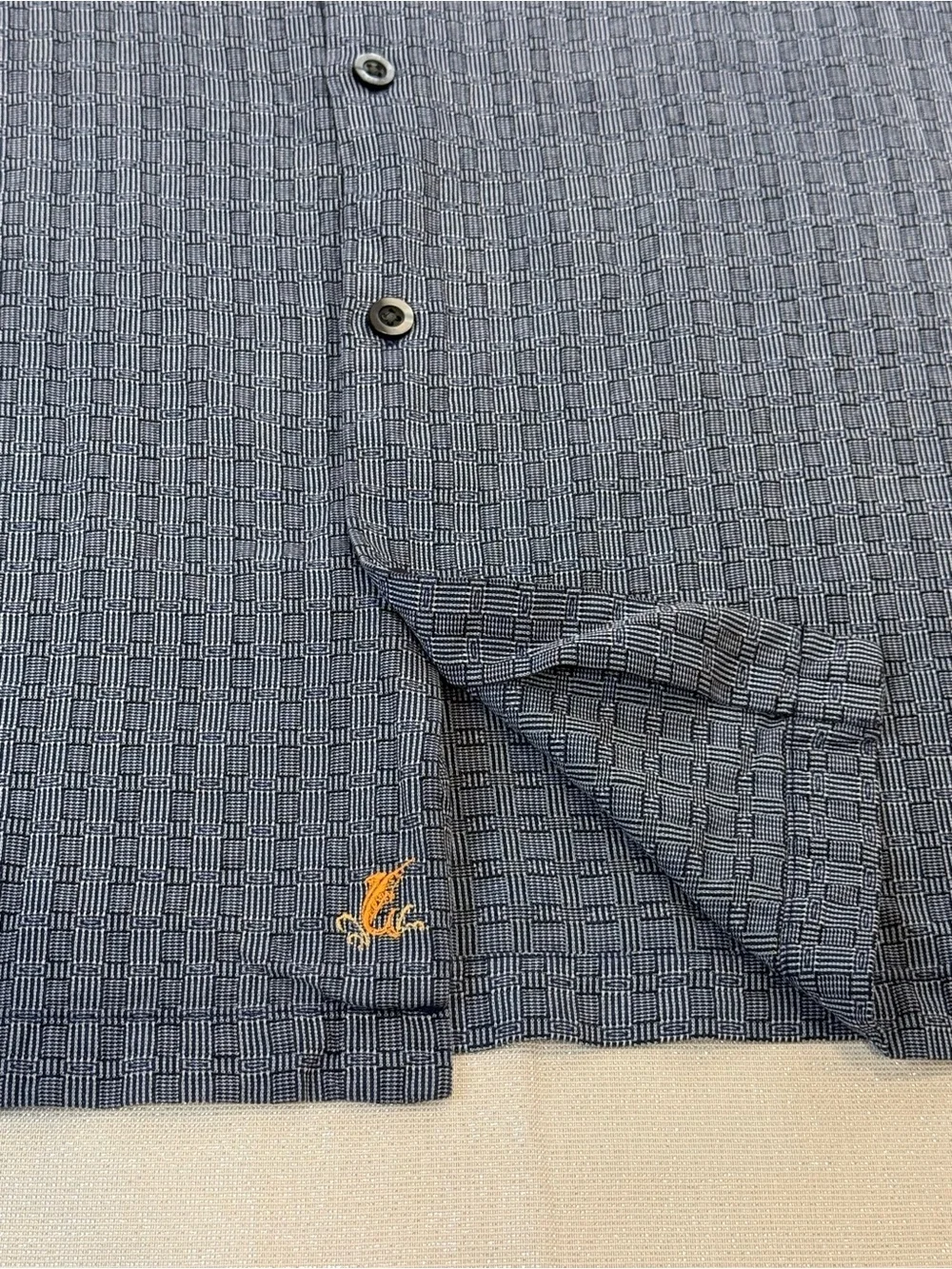 Tommy Bahama Blue Geometric Short-Sleeve Button-Down Mens Shirt Size XXL
